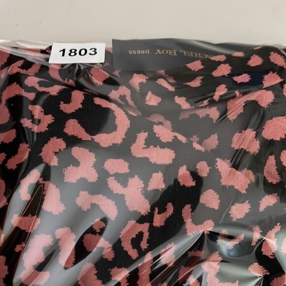 Rachel Roy Square-Neck Midi  Animal Print Dress Pink Black Size XSMALL NWT - Picture 11 of 12